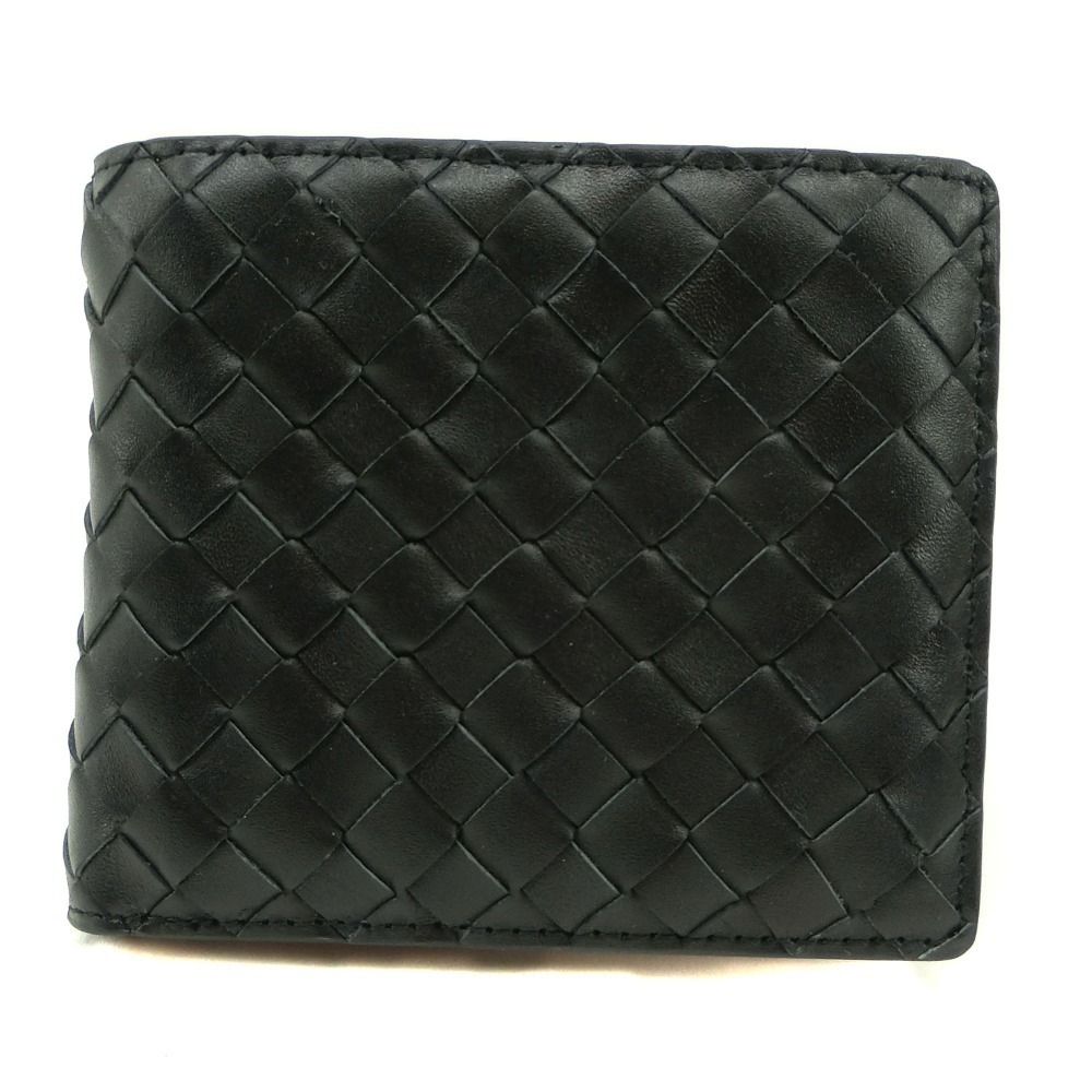 Other Mesh Leather Bifold Wallet Black Leather Short Wallet